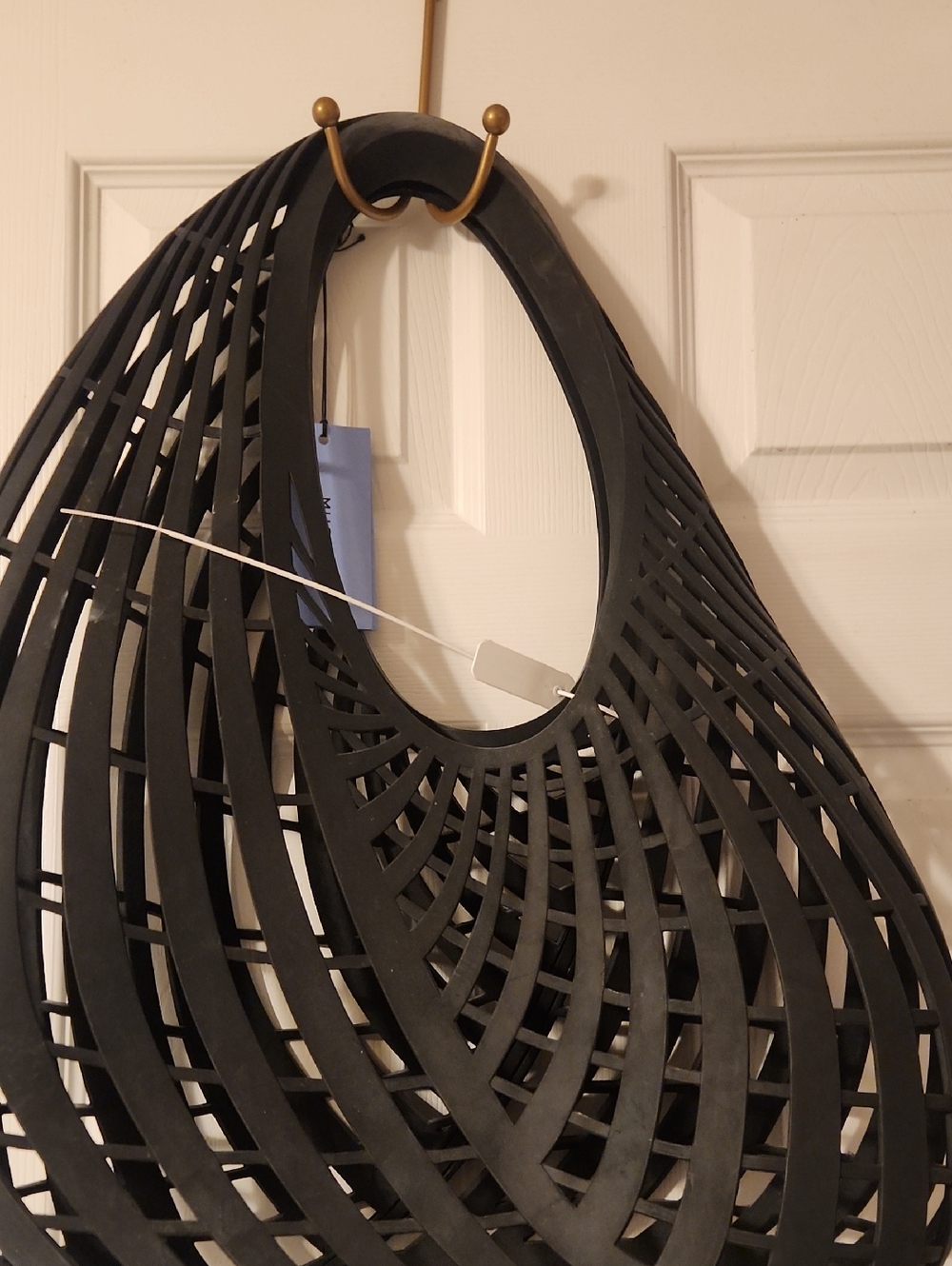 Mugler Black Lattice Cutout Handbag